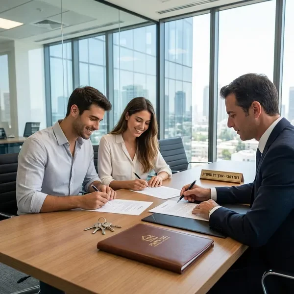 חתימה על חוזה קנייה של נכס נדל״ן
